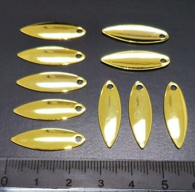 #ad Easy Gold Willow Leaf Parts 10 Pieces Blade 25Mm Metal Jig Head Minimal Vibe $23.98