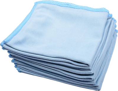 #ad 8Pcs Microfiber Towel Cleaning Cloth Mop 12X12 Inch for Glass Windows Mirrors Ho $14.88