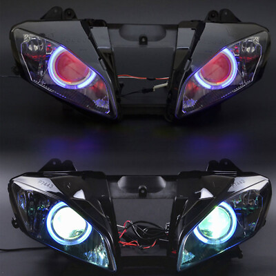 #ad Blue Angel Red Devil Eye HID Projector Assembly HeadLamp For Yamaha YZF R6 08 15 $294.49