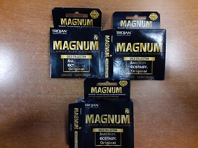 #ad 3 PACK: Trojan Magnum Gold Collection Condoms 3 Ct Ea. EXP 11 01 25 E7E $11.99
