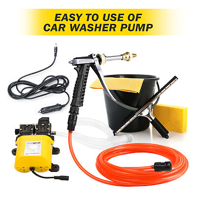#ad 12V Dual Pump Portable Electric Pressure Washer Spray Gun Car Cleaner Water Hose $45.75
