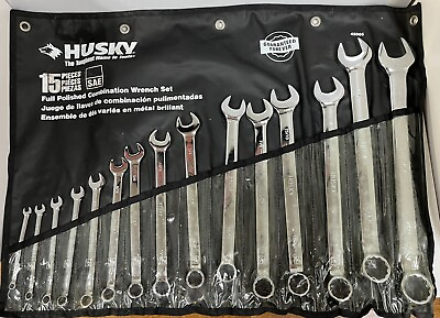 #ad Husky 15 Piece SAE Combination Wrench Set 45005 MPL001227 $99.00