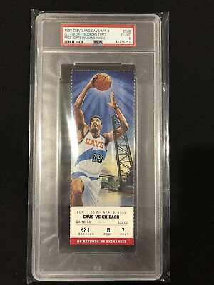 #ad #ad 1995 Cleveland Cavs Ticket Stub John Hot Rod Williams PSA 6 Michael Jordan $100.00