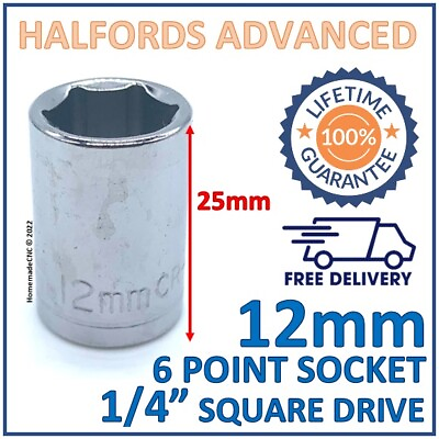 #ad Halfords Advanced 12mm 1 4quot; Square Drive 6 Point Socket Lifetime Guarantee GBP 3.99