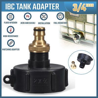 #ad IBC Tank Adapter S60X6 Coarse Threaded Brass Garden Tap With 3 4quot; Hose Fitting $10.69