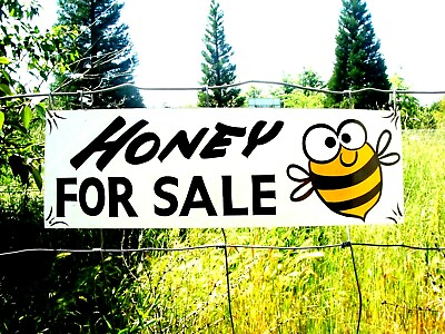 Vintage Hand Painted Produce Stand Metal HONEY BEE For Sale Farmer Market Sign $34.00