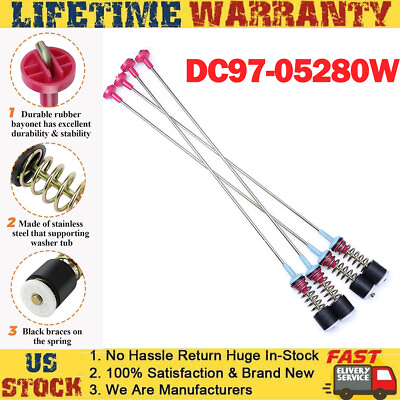 #ad DC97 05280W 26.1in Washer Suspension Rod Damper Rod Kit For Samsung WA40J3000AW $39.59
