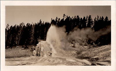 #ad #ad Lone Star Geyser Eruption Yellowstone National Park Snapshot 1940s Vintage Photo $14.99