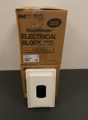 #ad NEW Mid America Lot of 20 Jumbo Elecrical Fixture Block for up to 20Lbs White $139.99