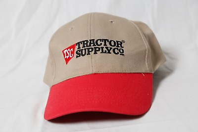 #ad #ad TSC Tractor Supply Company Strapback Hat Cap Tan Red Bill $6.71
