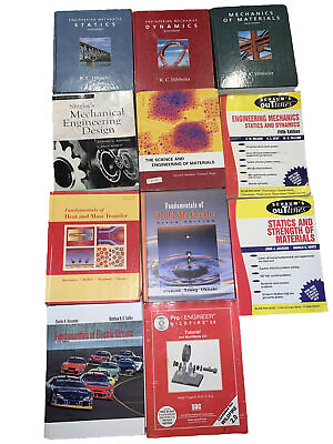 #ad Lot 11x Mechanical Engineering Textbooks Heat Mass Fluids Circuits Study Guide￼￼ $110.50