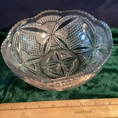 #ad EAPG Patte Cross Clear Pattern by US Glass 8.25” Early 1900s $34.99