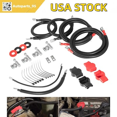 #ad For Ford 6.0L Powerstroke Battery Cables Kit Superduty F250 F350 F450 03 07 $298.90