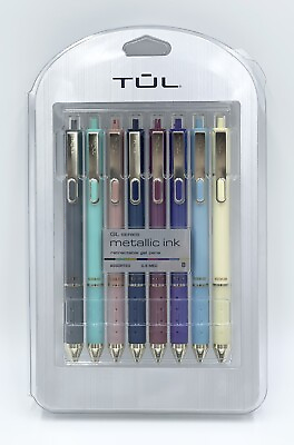 #ad TUL Gel Pens Med Point 0.8 mm Assorted Barrel Color and Metallic Inks 8 Pens $18.99