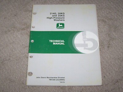 John Deere Used 214G 20KG 25KG High Pressure Washer Tech Manual TM1580 A2 #ad $25.50