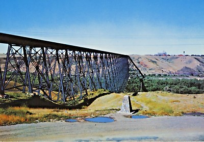 #ad Railway Bridge Lethbridge AB Alberta Longest Highest World At Time Postcard D22 $4.99