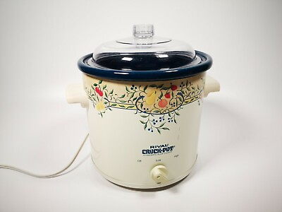 #ad Vintage Rival Crock Pot Model 3100 3 1 2 Quart Slow Cooker Delft Blue $89.90
