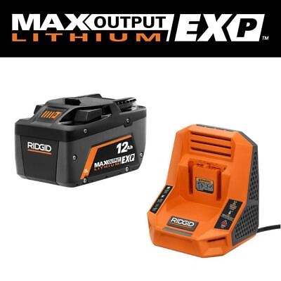 Ridgid Power Tool Batteries 18V 12.0 Ah Max Output Exp Li Ion W Rapid Charger #ad $374.54