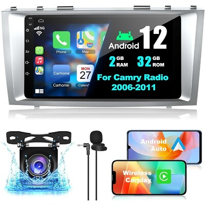 #ad Android 12 Carplay Auto for 2006 2011 Toyota Caṃry Radio Car Stereo GPS NaviCAM $113.99