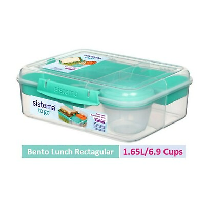 #ad SALE Sistema To Go 1.65L 6.9 Cups 1 Pack Plastic Rectangular Bento Lunch $10.31
