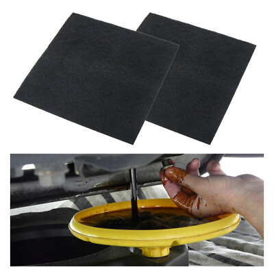 #ad 2X 22 inch Oil Drain Splash Pad No Splatter Pad Square Pad Changing Oil Black $17.36