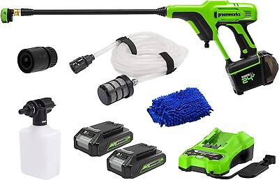 #ad Greenworks 24V 600 PSI Cordless Pressure Washer with 2 2Ah Batteries amp; Charger $169.99