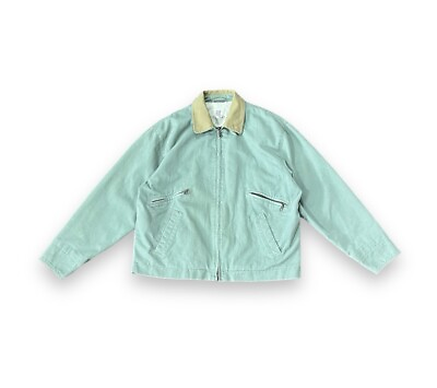 #ad Vintage Gap Lined Green Detroit Style Zip Jacket Medium Workwear Chore Field 90s $69.99