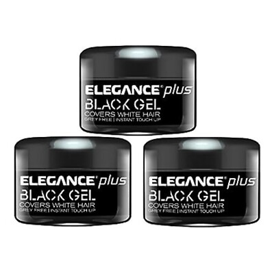 3X Elegance Plus Black Gel 100ml Cover White Hair Original جل اليجانس اسود #ad $34.90