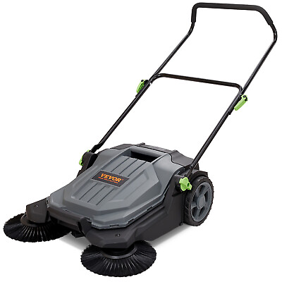 #ad VEVOR Walk behind Hand Push Floor Sweeper 25.6quot; Width 5 Gallon Waste Container $96.99