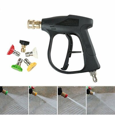 #ad High Pressure Gun 3 8quot; Inlet Quick Connector Car Washer with 5 Pcs Spray Nozzles $7.95