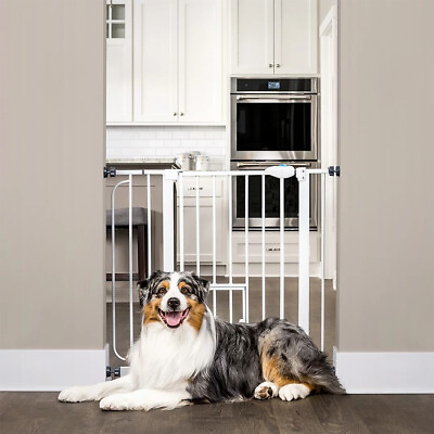 #ad Extra Wide Pet Gate with Small Pet Door Included Pressure Mount Kit $34.99