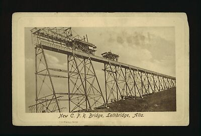 #ad New C P R Bridge Lethbridge Alberta A view showing the construct Old Photo AU $9.00