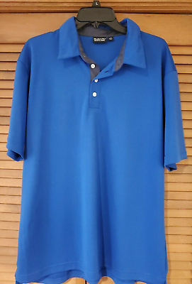 #ad SUBARU Black Label Short Sleeve Polo Shirt Blue Casual Men#x27;s Size LARGE $24.50