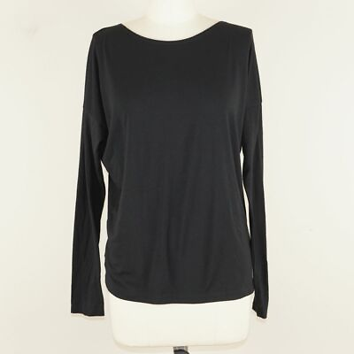 #ad Onzie Flow Hot Yoga Diamond Back Black Long Sleeve Top Womens Shirt Sz S $10.80