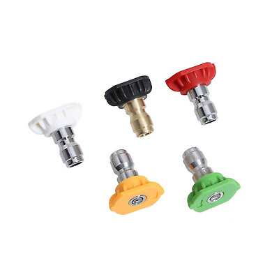 #ad 5Pcs 1 4quot;Quick Connect High Power Kit Pressure Washer Spray Nozzles Tips for car $5.49