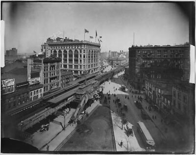 #ad Manhattan NY view looking north up Broadway from around 32nd S 1900 Old Photo AU $9.00