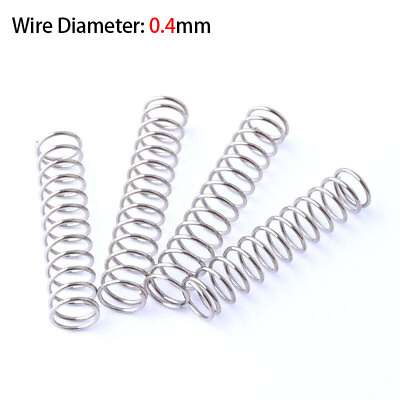 #ad 304 Stainless Steel Compression Spring Pressure Small Spring Wire Diameter:0.4mm $5.36