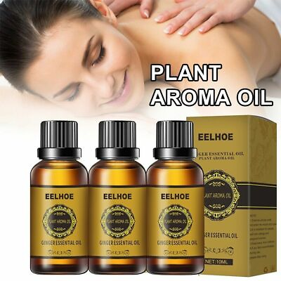 3PCS Belly Drainage Ginger Oil Weight Loss Lymphatic Body Massage Essence USA $10.45