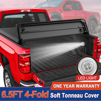 #ad 4 Fold 6.5FT Truck Bed Tonneau Cover For Chevy Silverado GMC Sierra 1500 2500HD $182.96