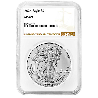#ad 2024 $1 American Silver Eagle NGC MS69 Brown Label $47.62