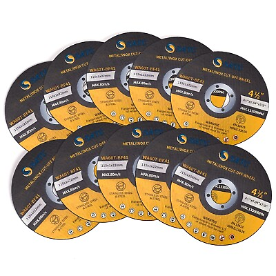 #ad 10 Pack Cut Off Wheels 4 1 2quot; Metal amp; Stainless Steel Angle Grinder Cutting Disc $11.99