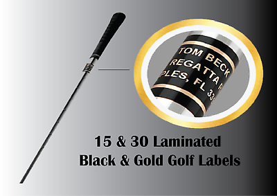 Personalized Black and Gold Color INK SHAFT GOLF Club Labels With Any Name Info $6.50