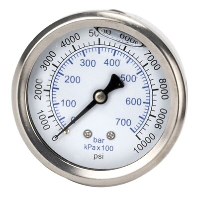 #ad Thread Pressure Washer Pressure Gauge 0 700 Bar 10000 Psi Metal Gauges Garden $17.26