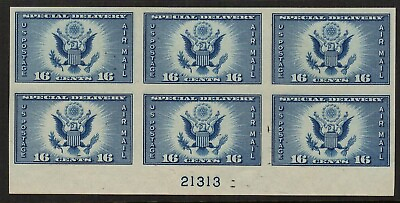 #ad 771 Plate Block of 6 Farley Special Printing Mint ngai NH Free Shipping $20.00