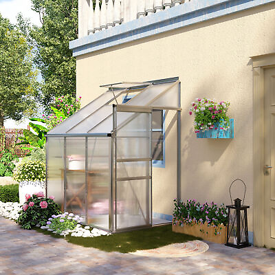 #ad 6#x27; x 4#x27; Walk in Garden Polycarbonate Greenhouse Kit w Adjustable Vent Clear $239.99