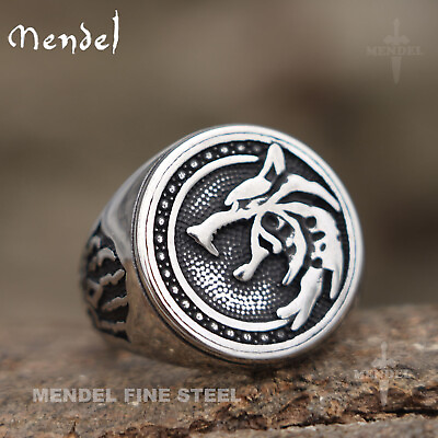 MENDEL Mens Norse Viking Wolf Head Claw Paw Ring Men Stainless Steel Size 7 15 $11.99