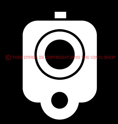 #ad 3 INCH Pistol BARREL decal sticker.40.45Hand GunGREAT for Gun Enthusiasts $2.99