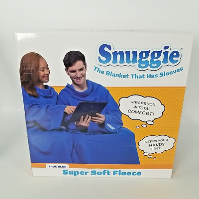#ad NIB Snuggie the Original Wearable Blanket With Sleeves Soft Fleece One Size Blue $15.00