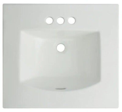 #ad #ad Retro Square Drop In Sink in White 3 Hole 21quot; x 18.8quot; x 7quot; Glacier Bay $53.99