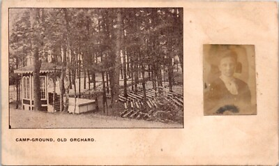 #ad Antique Camp Ground theater old orchard beach postcard With Real photo $14.99